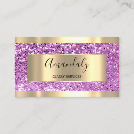 Beruflich Makeup Holograph Gold Glitzer Violet Visitenkarte
