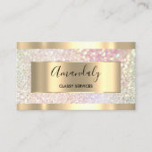 Beruflich Makeup Holograph Rose Gold Glitzer Bu Visitenkarte (Vorderseite)