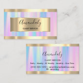 Beruflich Makeup Holograph Rose Gold Pink Busin Visitenkarte (Vorne/Hinten)