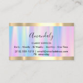 Beruflich Makeup Holograph Rose Gold Pink Busin Visitenkarte (Rückseite)
