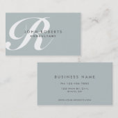 Beruflich Makeup Künstler Elegant Monogram Green Visitenkarte (Vorne/Hinten)