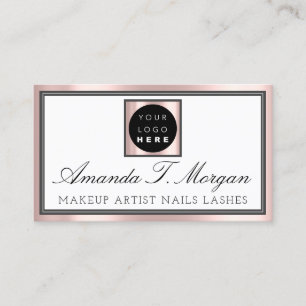 Beruflich Makeup-Künstler Eyelash-Rose Rosa Logo Visitenkarte