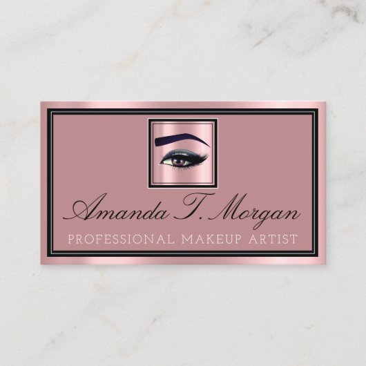 Beruflich Makeup Lash Extension Brow Blush Pink Visitenkarte (Vorderseite)