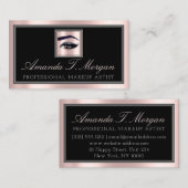 Beruflich Makeup Lash Extension Brow Pink Black Visitenkarte (Vorne/Hinten)