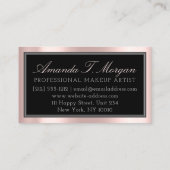 Beruflich Makeup Lash Extension Brow Pink Black Visitenkarte (Rückseite)