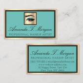 Beruflich Makeup Lash Extension Eyebrow Aquamarin Visitenkarte (Vorne/Hinten)