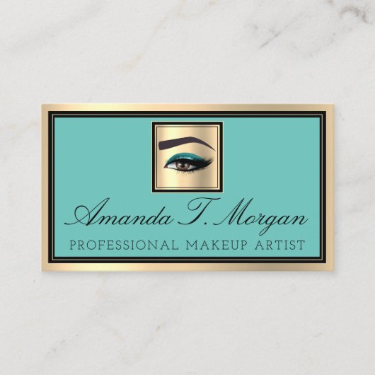 Beruflich Makeup Lash Extension Eyebrow Aquamarin Visitenkarte (Vorderseite)