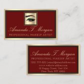 Beruflich Makeup Lash Extension Eyebrow Burgund Visitenkarte (Vorne/Hinten)