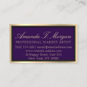 Beruflich Makeup Lash Extension Eyebrow Violet Visitenkarte (Rückseite)