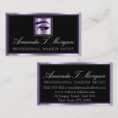 Beruflich Makeup Lash Extension Eyebrows Lila Visitenkarte (Vorne/Hinten)