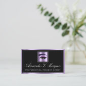 Beruflich Makeup Lash Extension Eyebrows Lila Visitenkarte (Stehend Vorderseite)