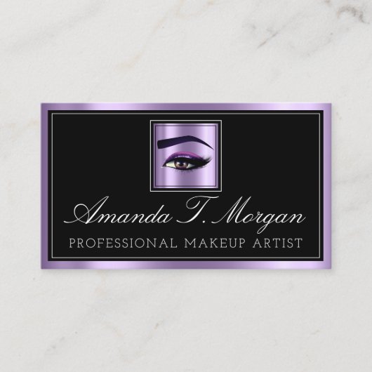 Beruflich Makeup Lash Extension Eyebrows Lila Visitenkarte (Vorderseite)