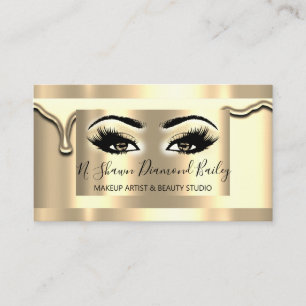 Beruflich Makeup Lash Gold Gerahmt Moderne Visitenkarte