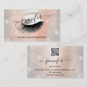 Beruflich Makeup Lash QR Code Eyes Brows Silver Visitenkarte (Vorne/Hinten)
