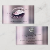 Beruflich Makeup Lash QR Code Rosa Smok Visitenkarte (Vorne/Hinten)