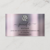 Beruflich Makeup Lash QR Code Rosa Smok Visitenkarte (Rückseite)