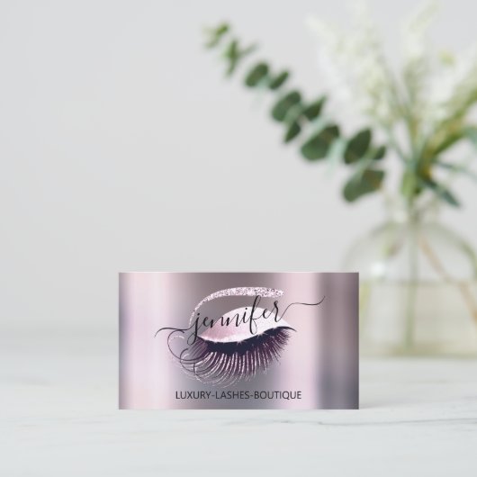 Beruflich Makeup Lash QR Code Rosa Smok Visitenkarte (Stehend Vorderseite)