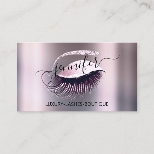 Beruflich Makeup Lash QR Code Rosa Smok Visitenkarte (Vorderseite)