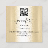 Beruflich Makeup Lash Shop QR Code Glam Gold Quadratische Visitenkarte (Rückseite)