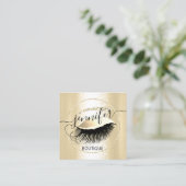Beruflich Makeup Lash Shop QR Code Glam Gold Quadratische Visitenkarte (Stehend Vorderseite)
