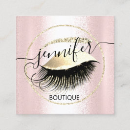 Beruflich Makeup Lash Shop QR Code Rose Gold Quadratische Visitenkarte