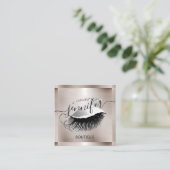 Beruflich Makeup Lash Shop QR Code Silver Smoky Quadratische Visitenkarte (Stehend Vorderseite)