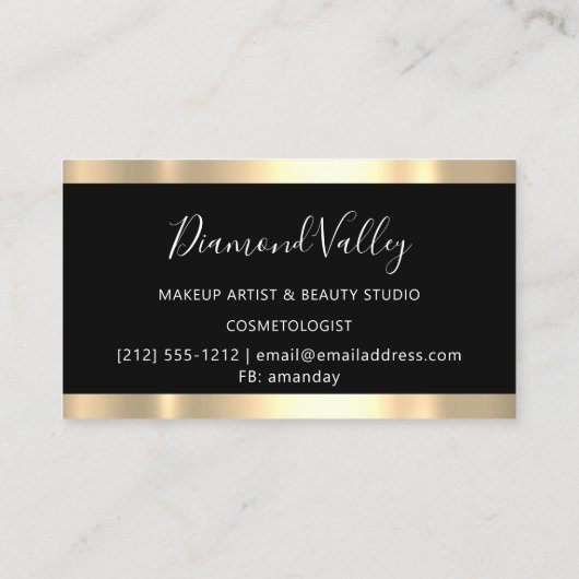 Beruflich Makeup Lashes Glitzer Gold Green Eyes Visitenkarte (Rückseite)