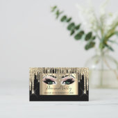 Beruflich Makeup Lashes Glitzer Gold Green Eyes Visitenkarte (Stehend Vorderseite)
