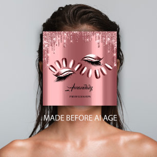 Beruflich Makeup Nagelmaniküre Rose Quadratische Visitenkarte