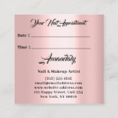 Beruflich Makeup Nagelmaniküre Rose Quadratische Visitenkarte (Rückseite)