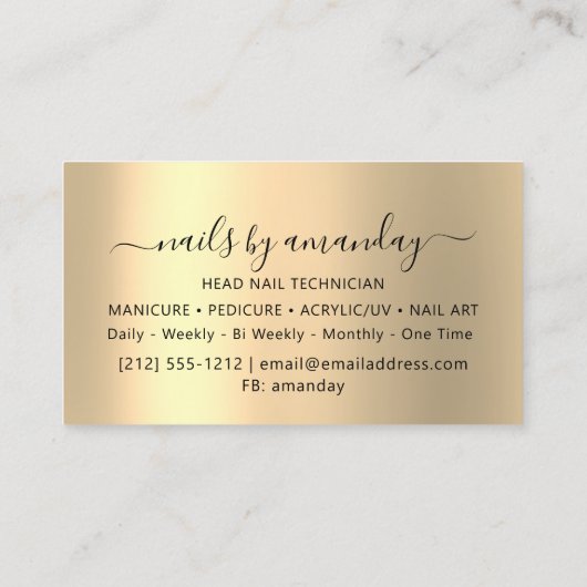 Beruflich Makeup Nail Logo Rose Holograph Visitenkarte (Rückseite)