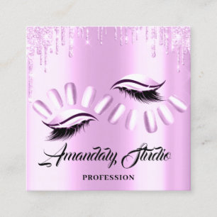 Beruflich Makeup Nail Manicure Terminkarte Quadratische Visitenkarte