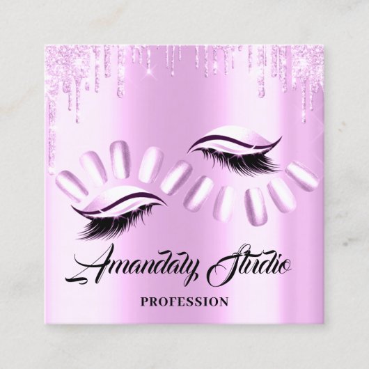 Beruflich Makeup Nail Manicure Terminkarte Quadratische Visitenkarte (Vorderseite)