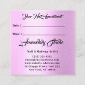 Beruflich Makeup Nail Manicure Terminkarte Quadratische Visitenkarte (Rückseite)