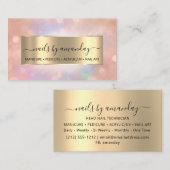 Beruflich Makeup Nail Technican Rose Holograph Visitenkarte (Vorne/Hinten)