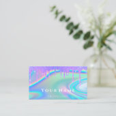 Beruflich Makeup Nails Holograph Unicorn Tropfen Visitenkarte (Stehend Vorderseite)