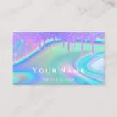 Beruflich Makeup Nails Holograph Unicorn Tropfen Visitenkarte (Vorderseite)