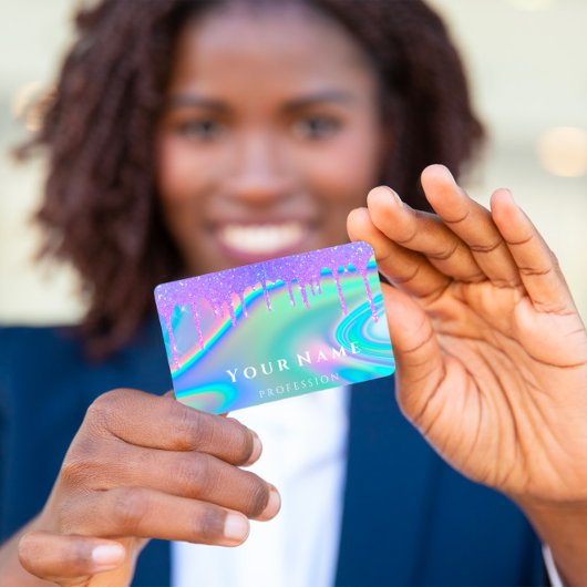 Beruflich Makeup Nails Holograph Unicorn Tropfen Visitenkarte