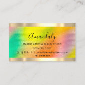 Beruflich Makeup Nails Lash Gold Holograph Logo Visitenkarte (Rückseite)