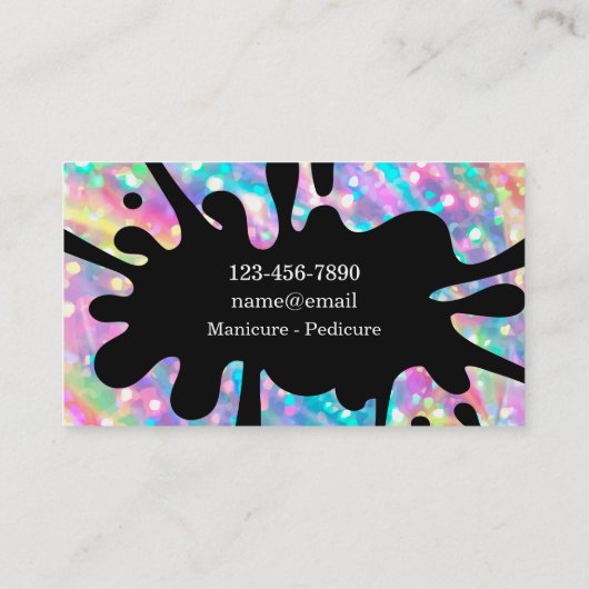 Beruflich Manicure Nail Tech Visitenkarte (Rückseite)