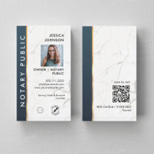 Beruflich Marble Blue & Gold Notary Foto QR