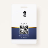 Beruflich Marble Blue Gold Notary Public ID Ausweis (Rückseite)