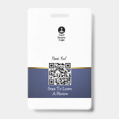 Beruflich Marble Blue Gold Notary Public ID Ausweis (Rückseite)