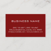 Beruflich Maroon Solid Color Monogram Visitenkarte (Rückseite)
