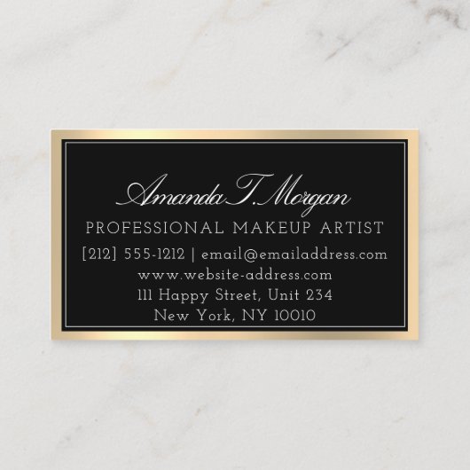 Beruflich Microblading Eyelash Brows Black Visitenkarte (Rückseite)