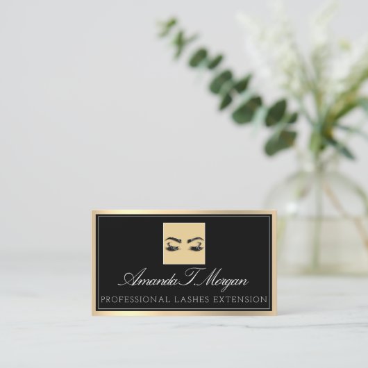 Beruflich Microblading Eyelash Brows Black Visitenkarte (Stehend Vorderseite)
