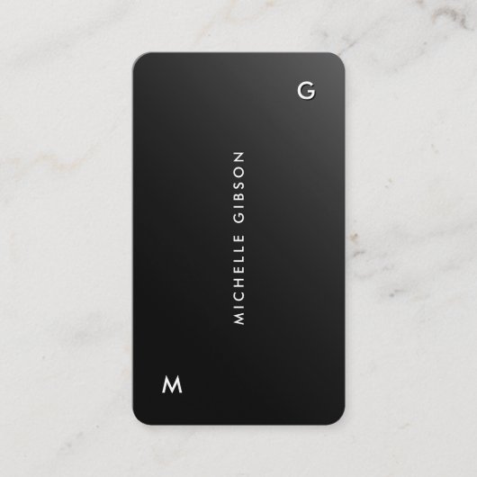 Beruflich Minimal Black Ombre Einfach Visitenkarte (Vorderseite)
