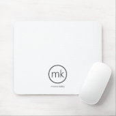 Beruflich-Minimal-Monogramm-Anfangsweiß Mousepad (Mit Mouse)
