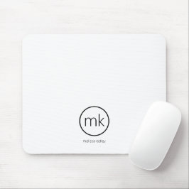 Beruflich-Minimal-Monogramm-Anfangsweiß Mousepad