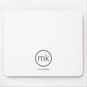 Beruflich-Minimal-Monogramm-Anfangsweiß Mousepad (Vorne)